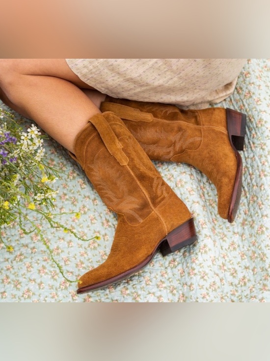 Tecovas Shoes - Tecovas The Josie - Sienna Suede Cowboy Boots